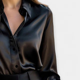 Satinasta Bluza s Ovratnikom