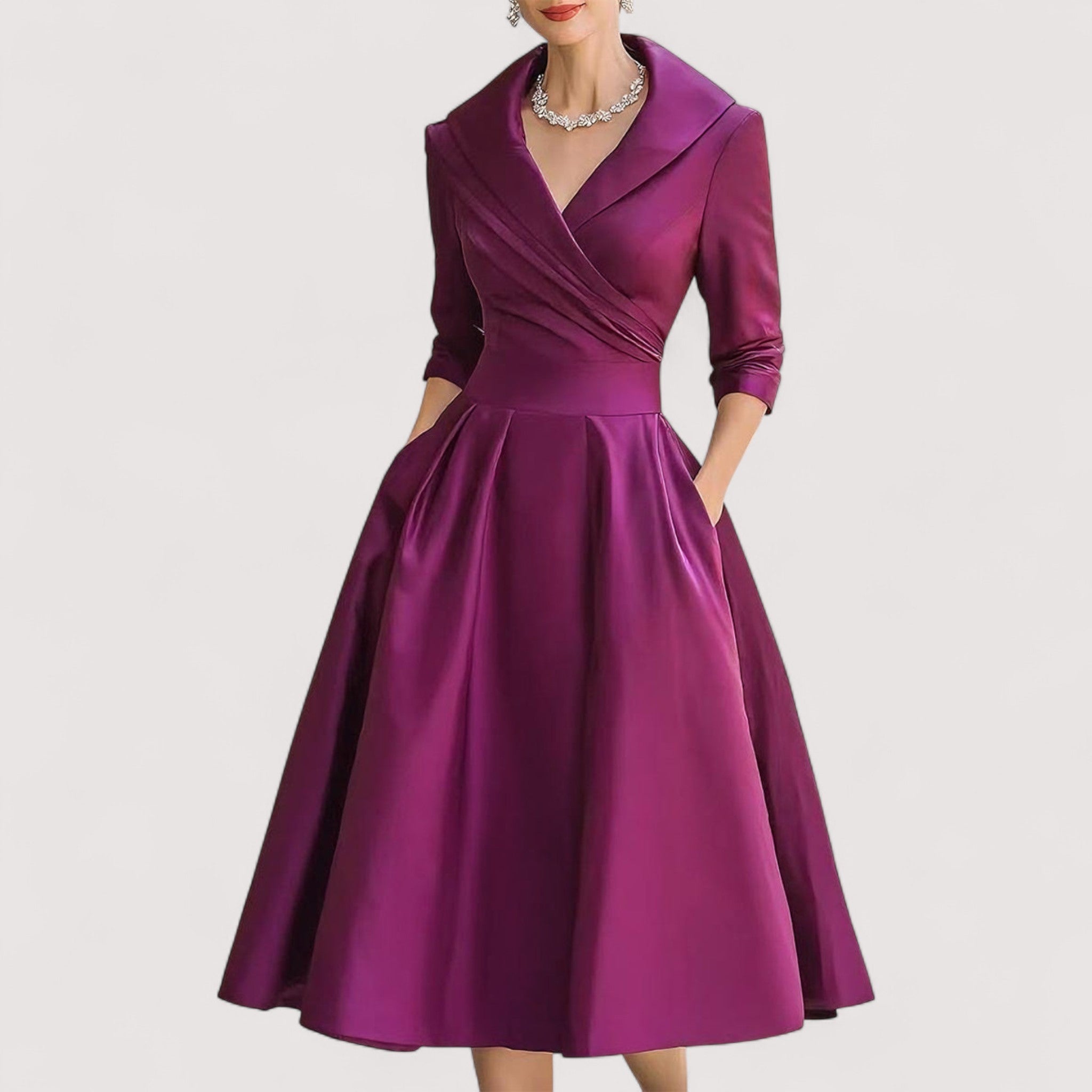 Lorenza™ | Midi satenska haljina