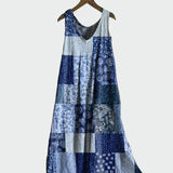 Haljina s plavim patchwork uzorkom
