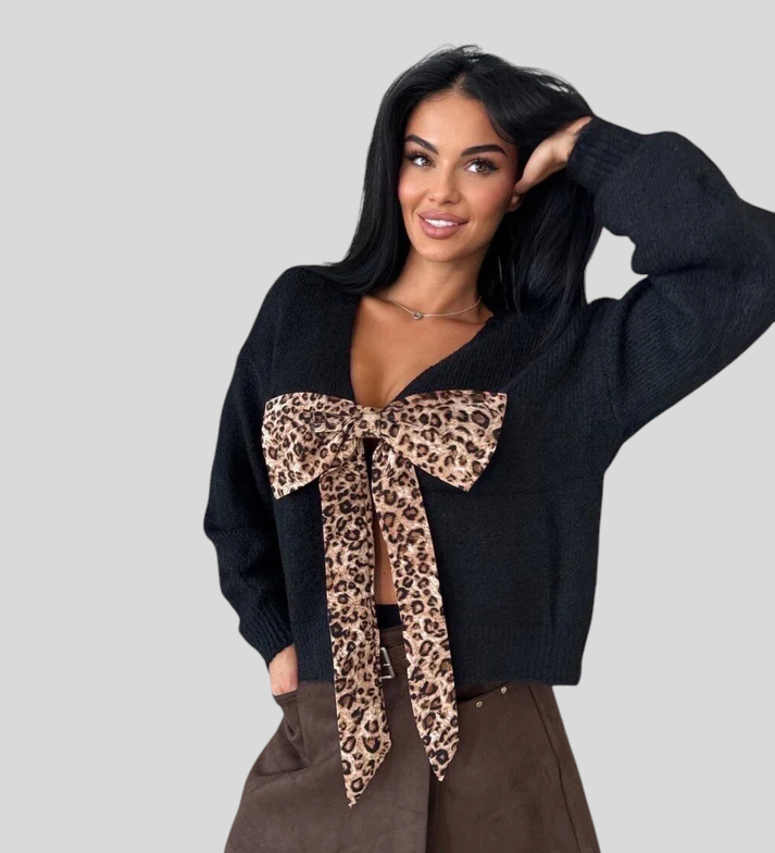 Maglia - Cozy Chic S Animal Uzorkom I Mašnom Na Leđima