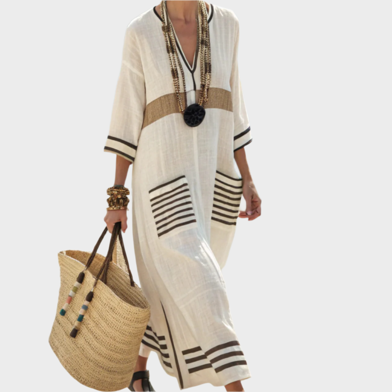 Kaftan s prugama i oversized džepovima