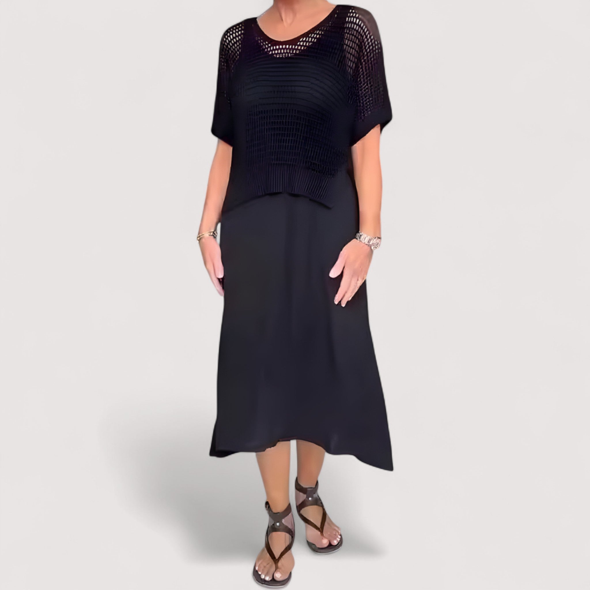 Claudia™ | Ljetna haljina s pletenim gornjim dijelom