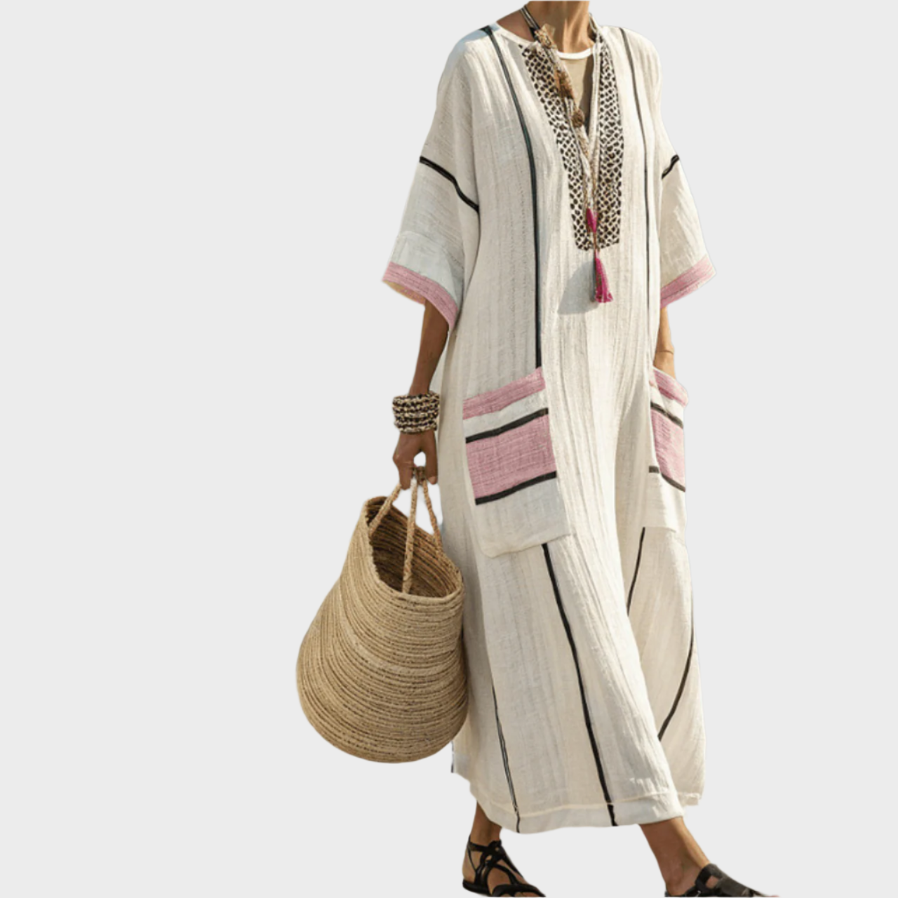 Kaftan s prugama i oversized džepovima