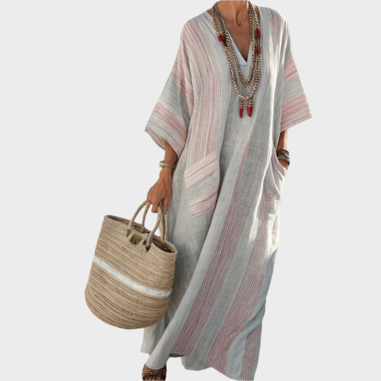 Kaftan s prugama i oversized džepovima