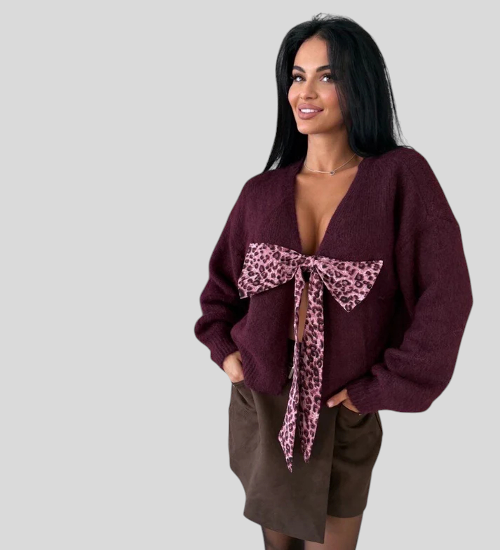Maglia - Cozy Chic S Animal Uzorkom I Mašnom Na Leđima