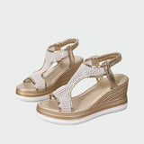 Elegantni ortopedski ženski slip-on sandali s platformom
