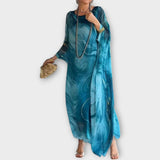 Maxi kaftan s prozirnom teksturom