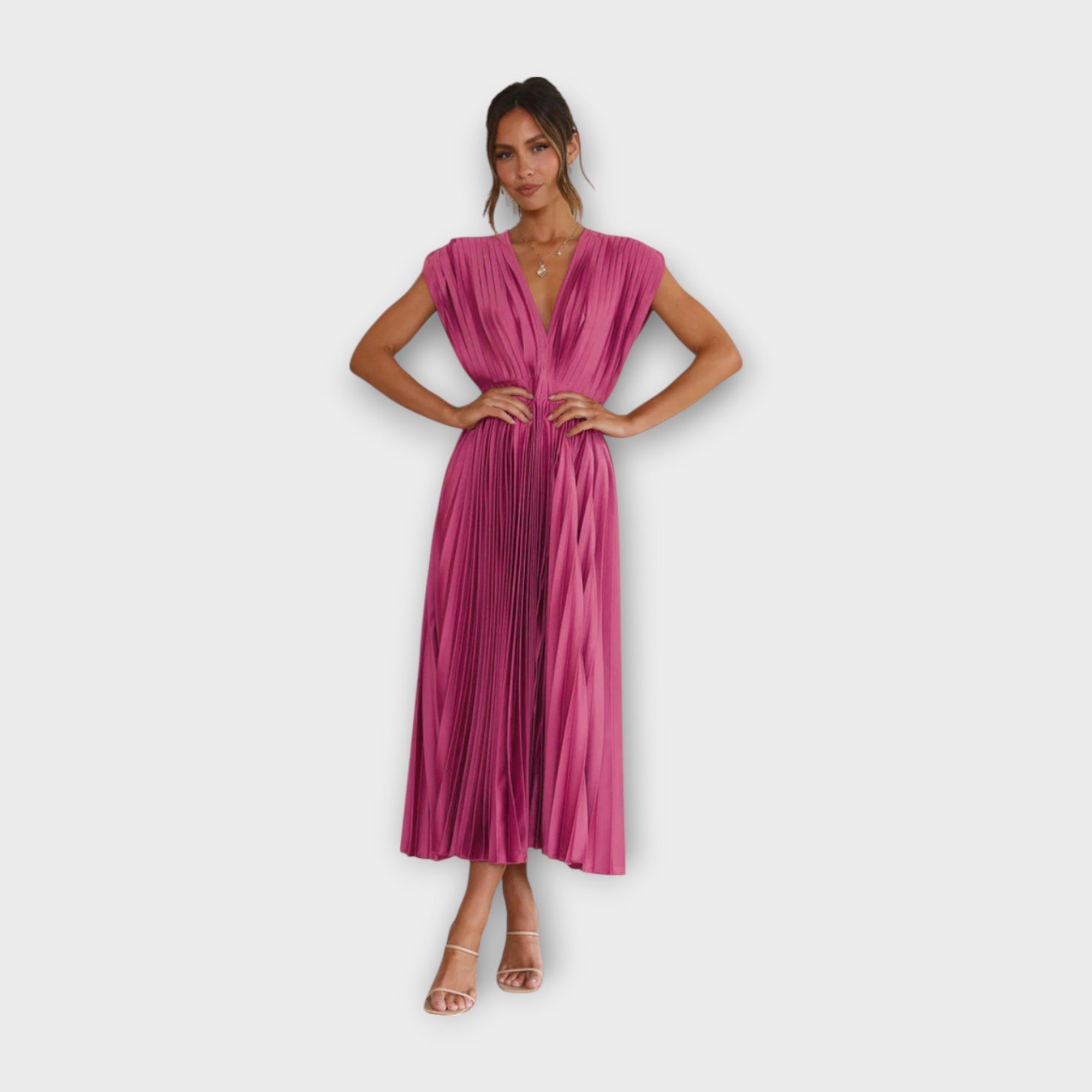 Midi Plisirana Haljina s Romantičnom Elegancijom