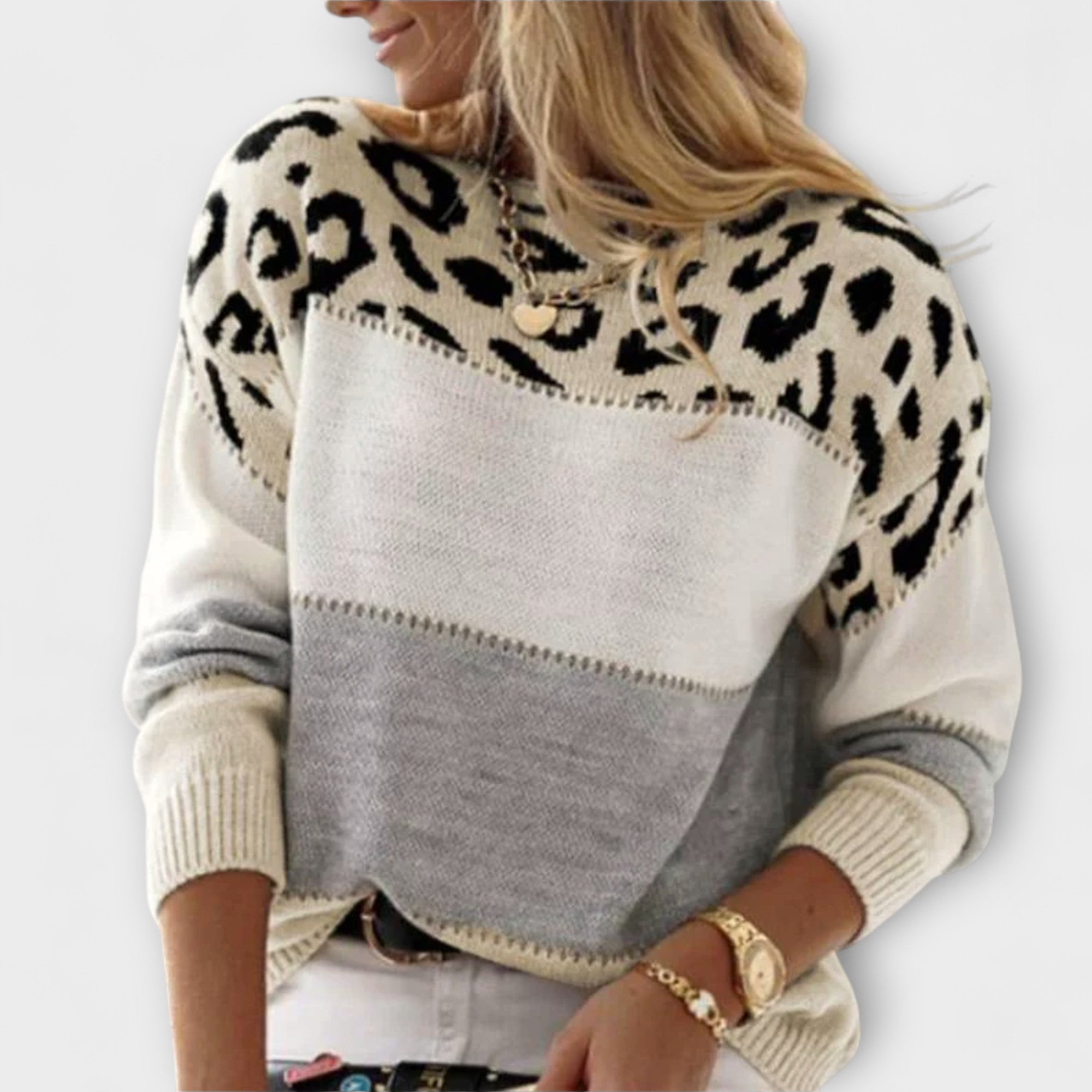 Cheyenne - Udoban pulover s leopard uzorkom