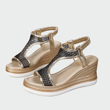 Elegantni ortopedski ženski slip-on sandali s platformom