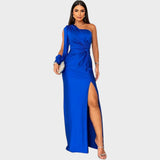 Marica – Elegantna duga haljina na jedno rame