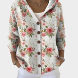 Virela™ – Elegantni Mekani Kardigan s Kapuljačom i Umjetničkim Uzorkom