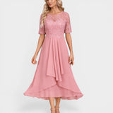 Adriana – Elegantna Čipkasta Midi Haljina